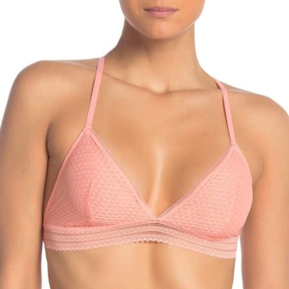 NWT Madewell Intimates Geo Mesh Triangle Bralette Light Blossom